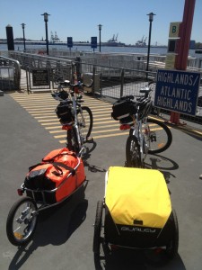 Day One of TransAmerican Electric Bike Tour -- At The Ferry